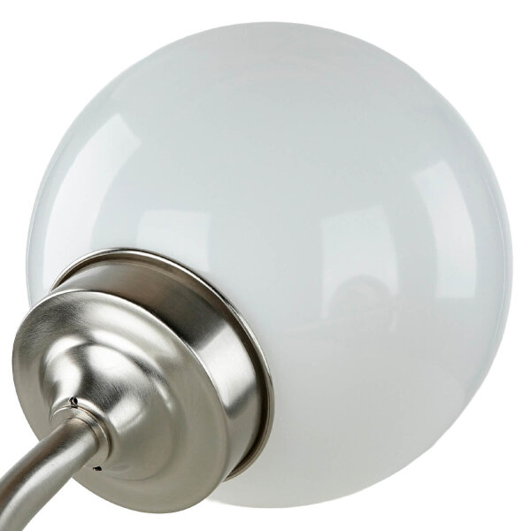 Wetterfeste Wandlampe VERIA Nickel Weiß aus Messing