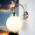 Wetterfeste Wandlampe VERIA Nickel Weiß aus Messing