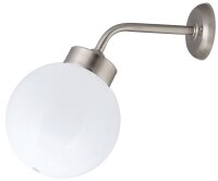 Wandlampe Au&szlig;en Nickel Wei&szlig; Echt-Messing IP43 Hof