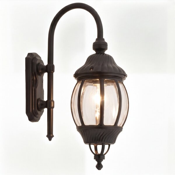 Nostalgische Außenlampe Wandleuchte AILEAN Schwarz IP23