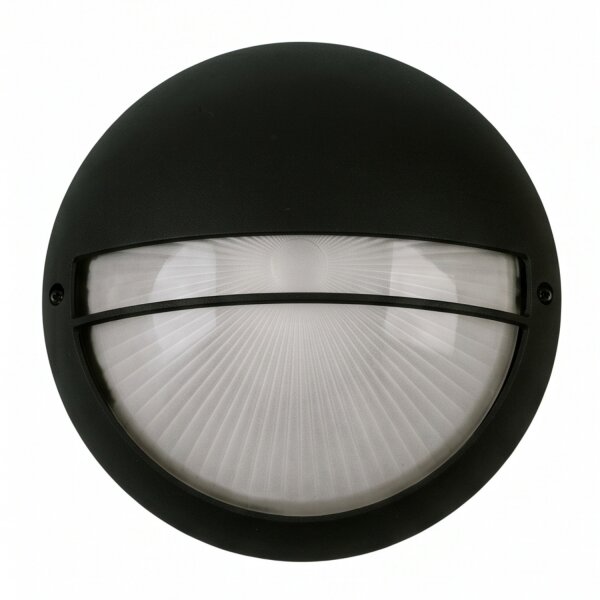 Runde Außenlampe Schwarz Ø26cm IP44 Schwarz Aluminium