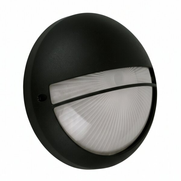 Runde Außenlampe Schwarz Ø26cm IP44 Schwarz Aluminium