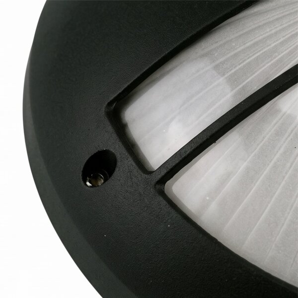 Runde Außenlampe Schwarz Ø26cm IP44 Schwarz Aluminium