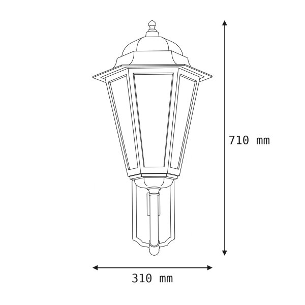 Wandlampe Außen Aluminium H:71cm groß IP43 Rustikal