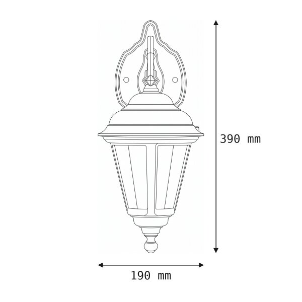 Rustikale Wandleuchte IP44 Aluminium Schwarz E27