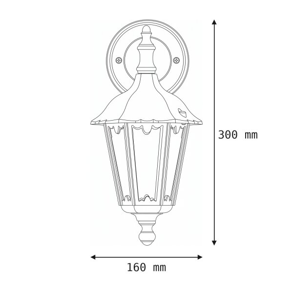 Outdoor Laterne  Wand Schwarz IP44 Aluminium Rustikal