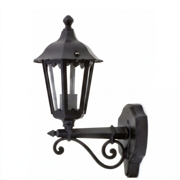 Rustikale Wandleuchte Außen Schwarz E27 IP44 Außenlampe