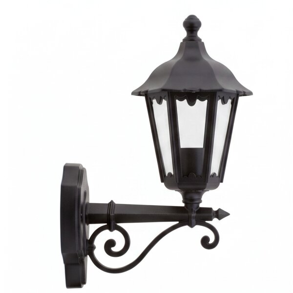 Rustikale Wandleuchte Außen Schwarz E27 IP44 Außenlampe