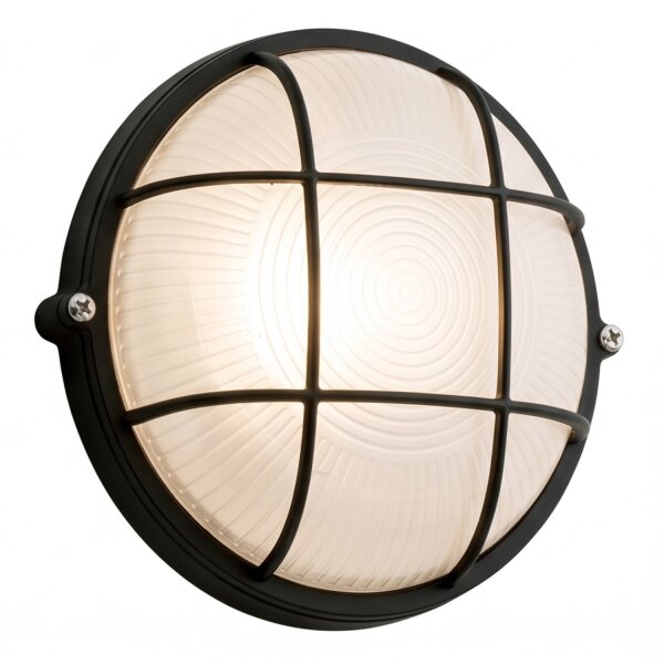 Maritime Wandleuchte außen IP44 rund Ø25cm Aluminium