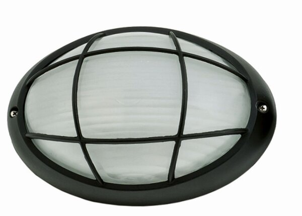 Außenwandlampe Maritim oval B:22cm IP44 E27 Schwarz
