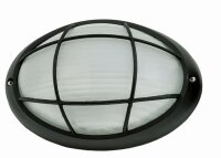 Au&szlig;enwandlampe Maritim oval B:22cm IP44 E27 Schwarz