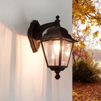 Schwarze Au&szlig;enlampe Aluminium IP44 Rustikal E27