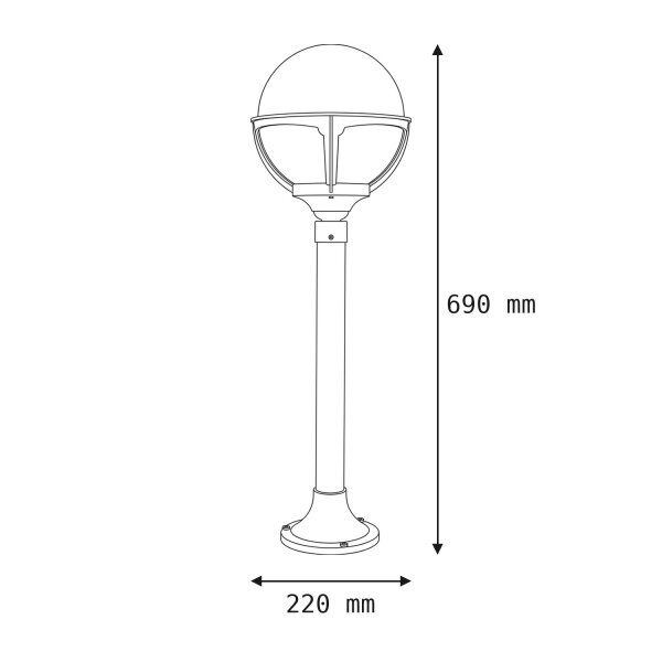 Gartenlampe ALONNISOS Messing in antik H:69cm
