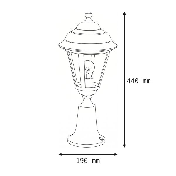 Rustikale Wegeleuchte Garten Terrasse 44 cm IP44