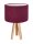 Tischlampe Pink Beere Wei&szlig; Holz Dreibein 46cm Retro
