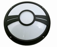 Runde Deckenlampe Au&szlig;en IP55 Schwarz Wei&szlig; &Oslash;28cm ELWYN
