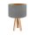 Tischleuchte Grau Gold Retro Dreibein 46cm Holz Lampe