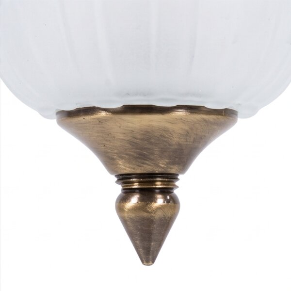 Pendelleuchte Außen Messing Glas IP23 Rustikal