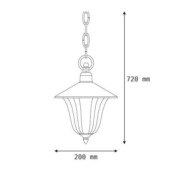 Pendelleuchte Außen Messing Glas IP23 Rustikal