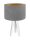 Tischlampe Holz Dreibein Grau Gold 46cm Retro ROSIE