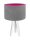 Tischlampe Schirm Holzleuchte Grau Pink Retro 46cm