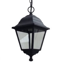 Schwarze Hängelampe Aluminium IP44 E27 Rustikal