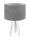 Tischlampe Wei&szlig; Grau Silber Holz Dreibein 46cm Retro