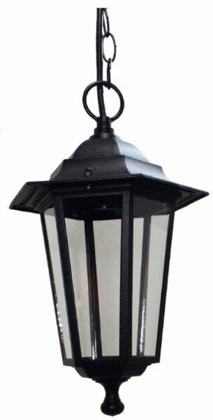 Außen Hängelampe Schwarz Laterne  E27 IP44 Aluminium