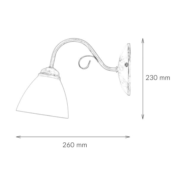 Wohnliche Wandlampe LIRLIN Shabby Weiß Rustikal