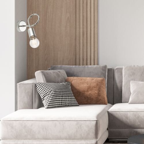 Wandleuchte Metall Lampe Chrom Modern MADALYNN