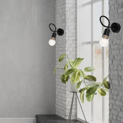 Wandleuchte Schwarz Modern Metall klein für E27