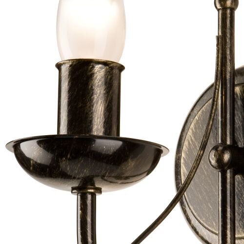 Elegante Wandlampe KELSIE Schwarz Rustikal Lampe