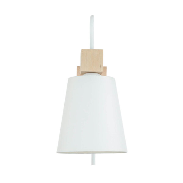 Wandlampe Schirm Weiß Holz Skandinavisch REILLY