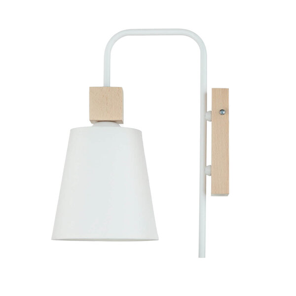 Wandlampe Schirm Weiß Holz Skandinavisch REILLY