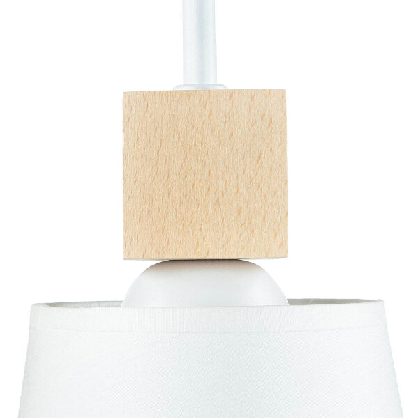 Wandlampe Schirm Weiß Holz Skandinavisch REILLY