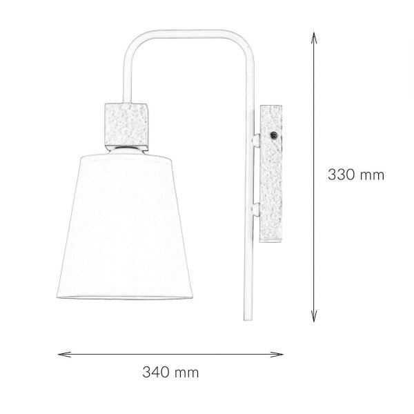 Wandlampe Schirm Weiß Holz Skandinavisch REILLY