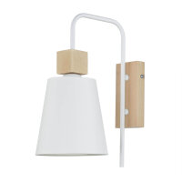 Wandlampe Schirm Weiß Holz Skandinavisch REILLY