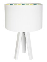 Tischleuchte Kinderlampe Wei&szlig; bunte Krokodile Holz
