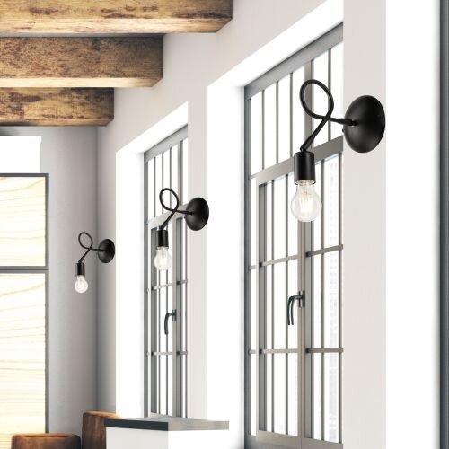 Wandlampe Leselampe Schwarz Metall Modern flexibel