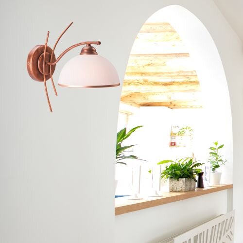 Braune Wandlampe Metall elegant KALONA Lampe Glas