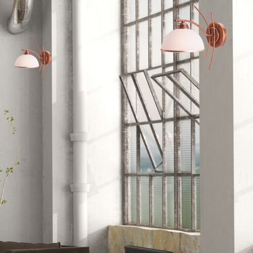 Braune Wandlampe Metall elegant KALONA Lampe Glas