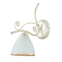 Wandleuchte Shabby Jugendstil Metall Lampe Glas