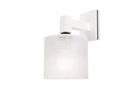 Wandleuchte Innenlampe Wei&szlig; Stoff Metall glanzvoll