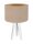 Tischlampe Schirm Holz Beige Gold Dreibein Retro 46cm