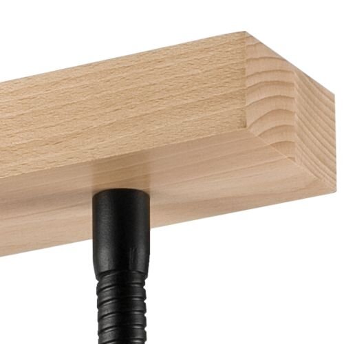 Deckenleuchte Schwarz Modern Wohnzimmer Holz Lampe