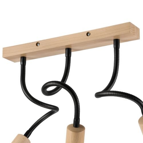 Deckenleuchte Schwarz Modern Wohnzimmer Holz Lampe