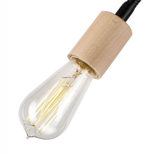 Deckenleuchte Schwarz Modern Wohnzimmer Holz Lampe
