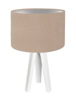 Tischlampe Beige Silber Holz Dreibein 46cm Retro AYLMER