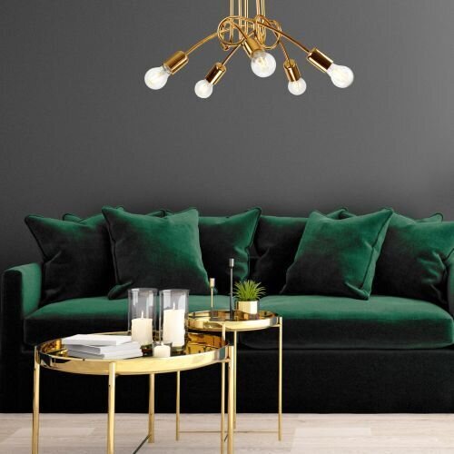 Deckenleuchte in Gold Metall 5-flmg Wohnzimmer