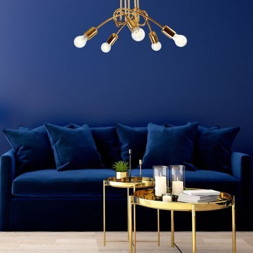 Deckenleuchte in Gold Metall 5-flmg Wohnzimmer